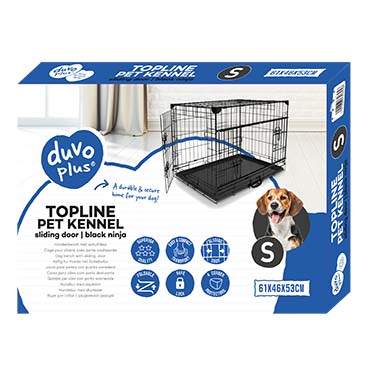 Pet kennel ninja edition with sliding door Black 61x46x53 cm