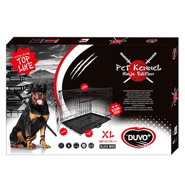 Pet kennel ninja edition with sliding door Black 107x71x79 cm