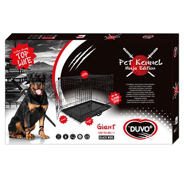 Pet kennel ninja edition with sliding door Black 122x76x84 cm