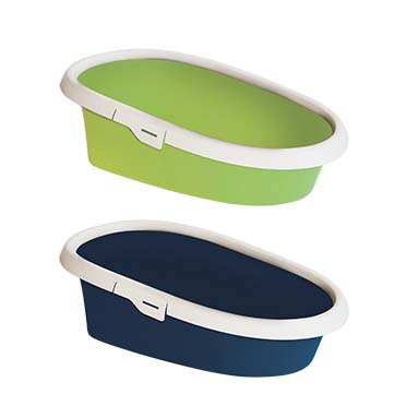 Display litter tray excalibur with rim Night blue/bitter green 58x39x17cm