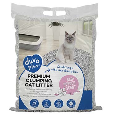 Premium clumping cat litter baby powder scent Blue/grey 12kg