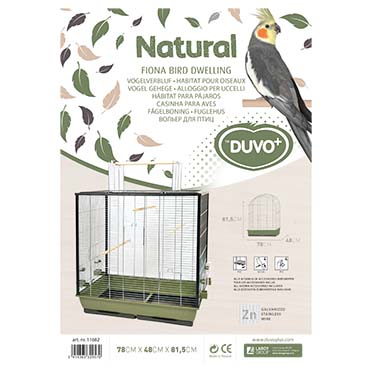 Cage pour oiseaux natural fiona vert olive/zinc - Verpakkingsbeeld