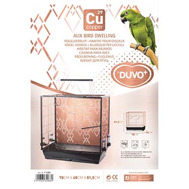 Cage pour oiseaux copper alix noir/cuivre - Verpakkingsbeeld