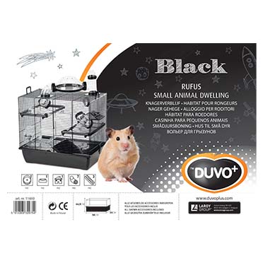 Rodent cage black rufus black/black - Verpakkingsbeeld