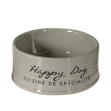 Feeding bowl stone happy dog grey - <Product shot>