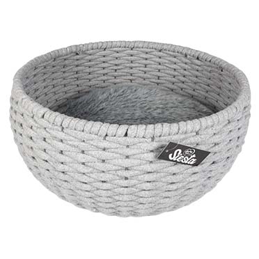Oyster basket round in cotton rope grey - Verpakkingsbeeld