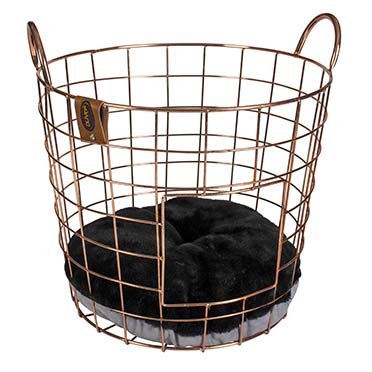 Caramel round metal basket Copper 37x37x39cm