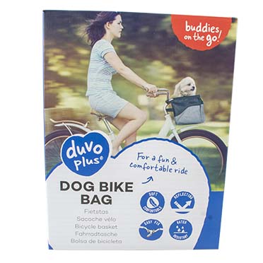 Dog bike bag for handlebar black - Facing