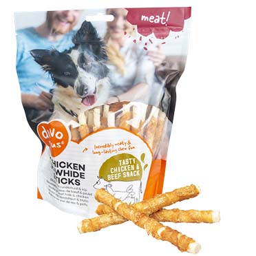 Meat! chicken & rawhide sticks small - <Product shot>
