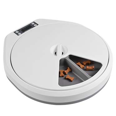 Automatic pet feeder - 5 meals white/grey - Product shot