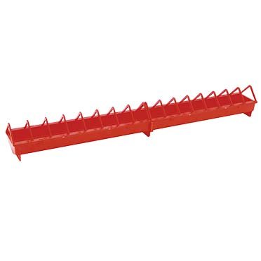 Plastic poultry feeder wire grill Red M - 102x12x12cm