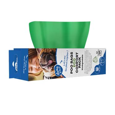 Poo bags eco biodegradable comfort pack green - Product shot