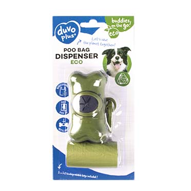 Poo bag dispenser bone eco green - Verpakkingsbeeld