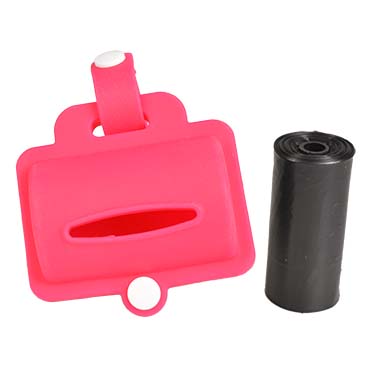Poo bag dispenser silicon pink - Product shot
