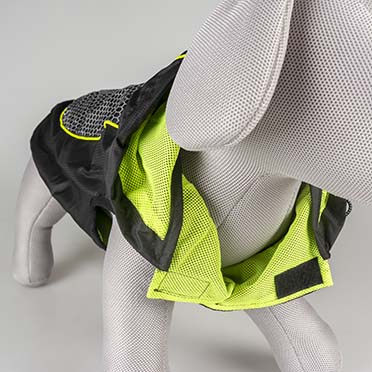 Dog raincoat hi vis sporty black/yellow - Detail 3
