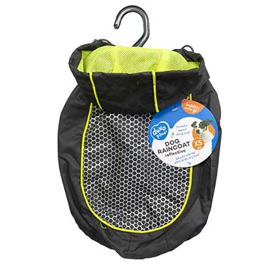 Hondenregenjas hi vis sporty zwart/geel - Verpakkingsbeeld