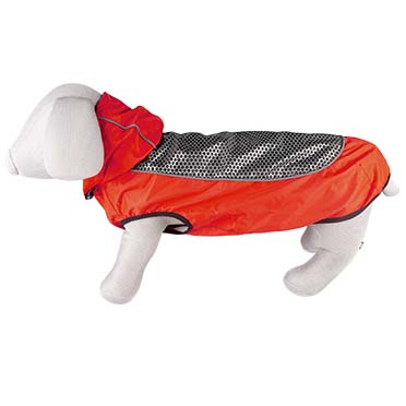 Dog raincoat hi vis sporty red/black - Detail 1