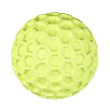 Rubber hexagon ball squeak green - Product shot