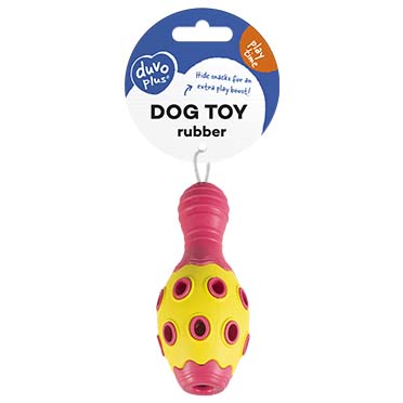 Rubber bowling pin dispenser multicolour - Verpakkingsbeeld