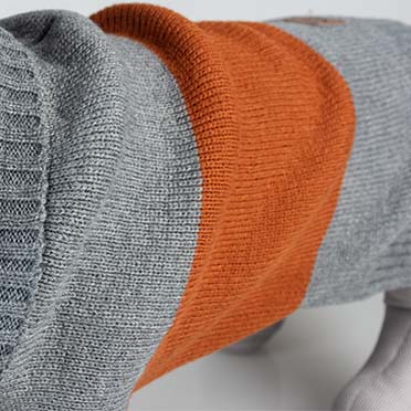 Dog sweater cozy grey/orange - Detail 1