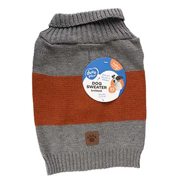 Dog sweater cozy grey/orange - Verpakkingsbeeld