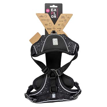 Ultimate fit no-pull harness fashion granite black - Verpakkingsbeeld