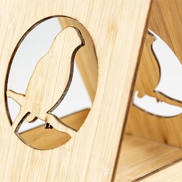 Mangeoire en bambou pour oiseaux ciel kyoto couleur bois - Detail 1