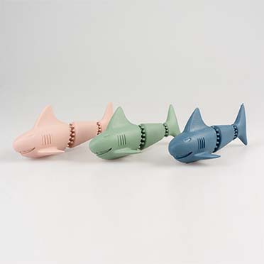 Eco rubber shark snack dispenser pink - Detail 2