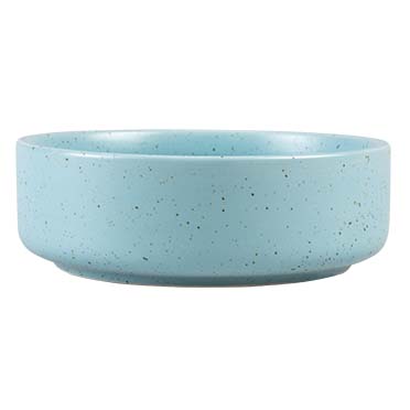 Feeding bowl stone speckle turquoise - Facing