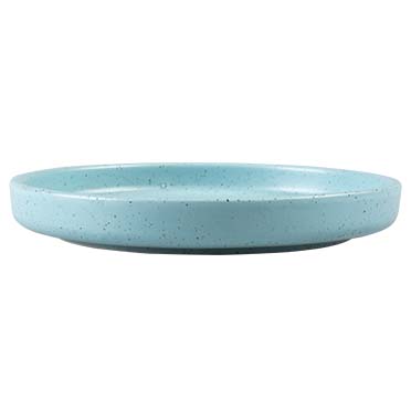 Feeding plate stone speckle turquoise - Facing