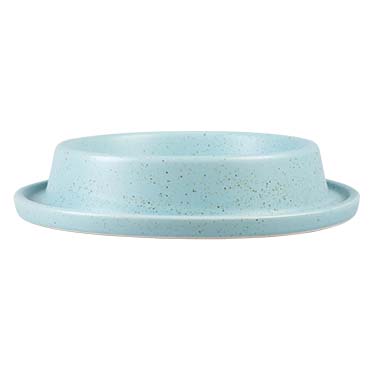 Mangeoire aanti-déversement stone speckle turquoise - Facing