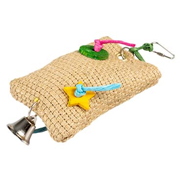 Sisal snack bag with paper, wood and bell multicolour - <Product shot>