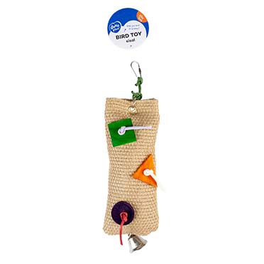 Sisal snack beutel mit papier, holz & glocke mehrfarbig - Verpakkingsbeeld