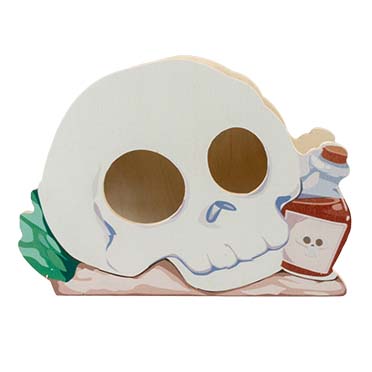 Small animal wooden play house skull multicolour - Facing