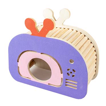 Small animal wooden play house tv multicolour - Product shot