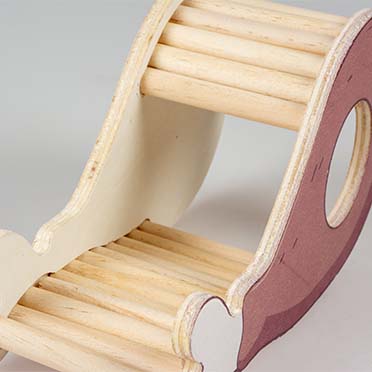 Knaagdieren houten speelhuis drumstick meerkleurig - Detail 2