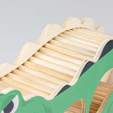 Knaagdieren houten speelhuis krokodil meerkleurig - Detail 2