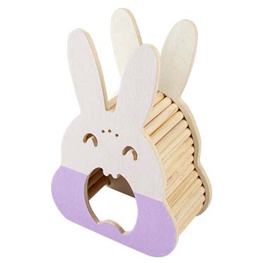 Knaagdieren houten speelhuis konijn meerkleurig - Verpakkingsbeeld