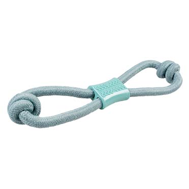 Rope 8 pull ring with knots & rubber blue - Product shot