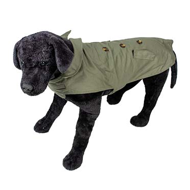 Hondenjas trench coat groen - Sceneshot