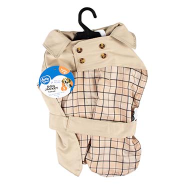 Hund mantel trenchcoat beige - Facing