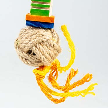 Groovy wooden pendant with hemp ropes multicolour - Detail 2