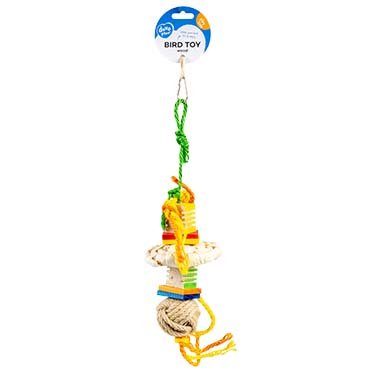 Groovy wooden pendant with hemp ropes multicolour - Verpakkingsbeeld