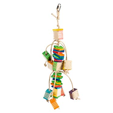Groovy cluster en bois avec corde en papier multicolore - Product shot