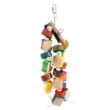 Groovy wooden duo pendant with sisal multicolour - Product shot