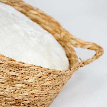 Laguna seagrass cat basket & cushion beige/white - Detail 2