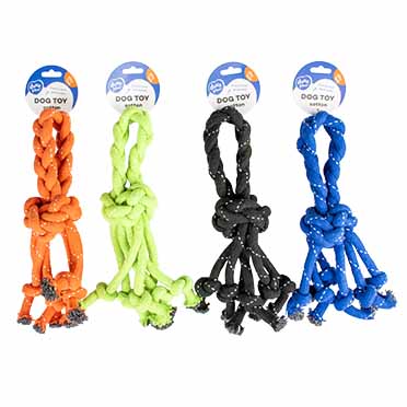 Scooby rope knot with loop mixed colors - Facing