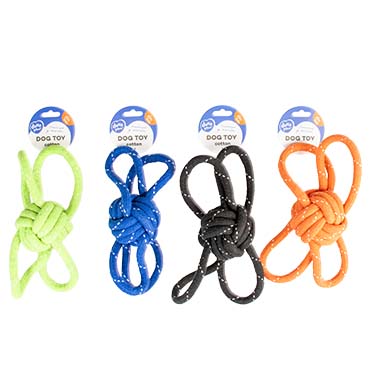 Scooby rope ball with 4 loops mixed colors - Facing