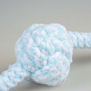 Puppy soft seil ball mit 2 knoten blau/weiss - Detail 1