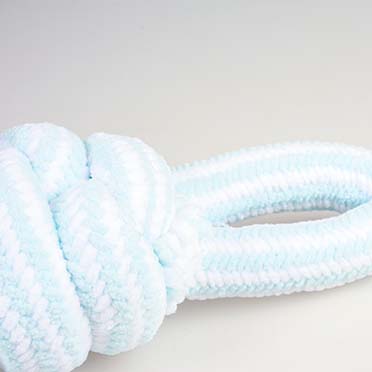 Puppy soft seil mit 2 schlaufe blau/weiss - Detail 1